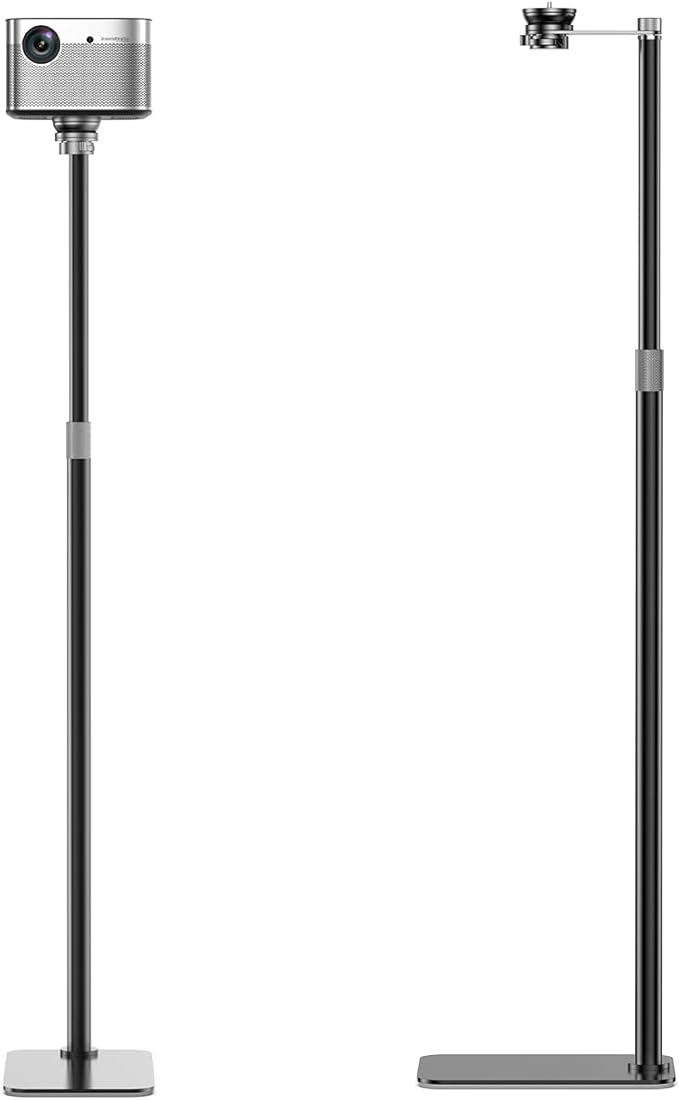 Perfectisan Projector Floor Stand with Adjustable Height 29.9 - 52.7 inch, Carbon Alloy Steel Material, Stand with 360 Rotatable, Mount for Outdoor/Indoor/Home/Office - Black