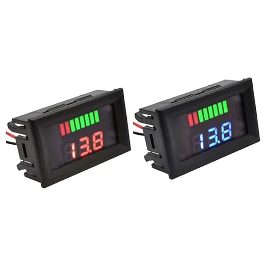 Battery Charge Level Indicator Universal Car Battery Capacity Meter Tester Checker 12V-60V Red Car Tester Motorcycle Checker Capacity Meter