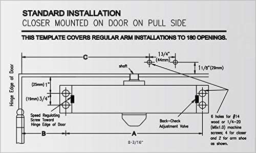 CLG HARDWARE DC6003 Medium Duty Commercial Door Closer - Surface Mounted, Automatic Door Closer, Cast Aluminum,UL 3 Hour Fire Rated, Size 3 for Residential & Light Commercial Doors - US19 Matte Black