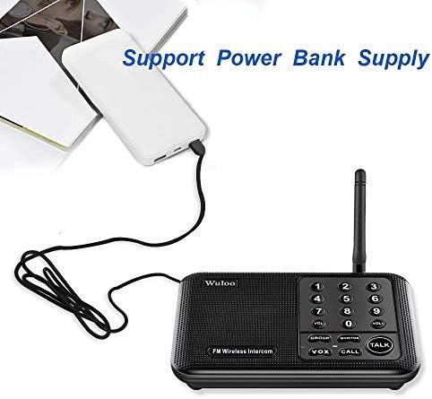 Wuloo Intercoms Wireless for Home 5280 Feet Range 10 Channel 3 Code, Wireless Intercom System for Home House Business Office, Room to Room Intercom, Home Communication System (3 Packs, Black)