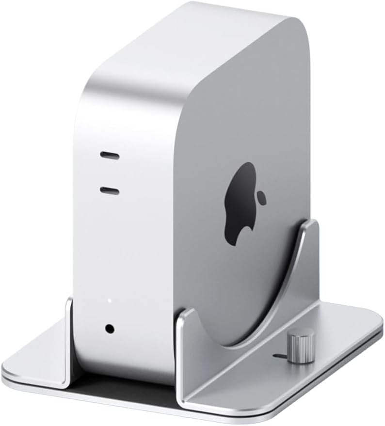 Hagibis Vertical Stand for Mac mini M4, Aluminum Alloy Laptop Stand Anti-Slip Computer Holder Desktop Stand Compatible with M4 Chip Mac mini Pro