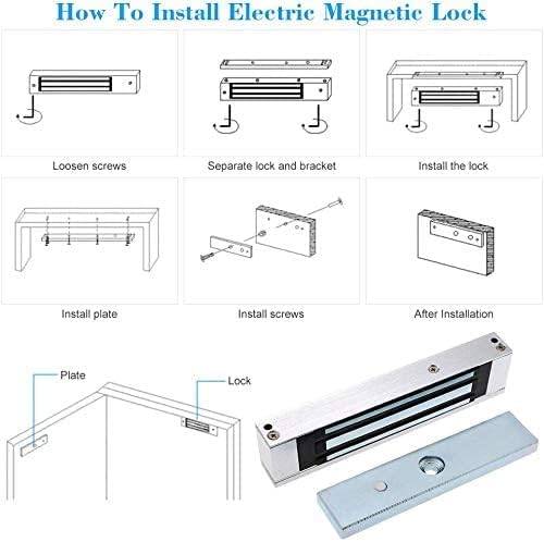 Electric Magnetic Lock 180KG 350LBS Holding Force Electromagnet Lock 12V Fail Safe NC Mode Single Door for Access Control System