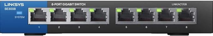 Linksys SE3008: 8-Port Gigabit Ethernet Unmanaged Switch, Computer Network by Linksys