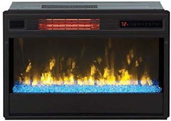 ClassicFlame 26" 3D SpectraFire Plus Infrared Fireplace Insert with Glass - Black, 26II342FGT