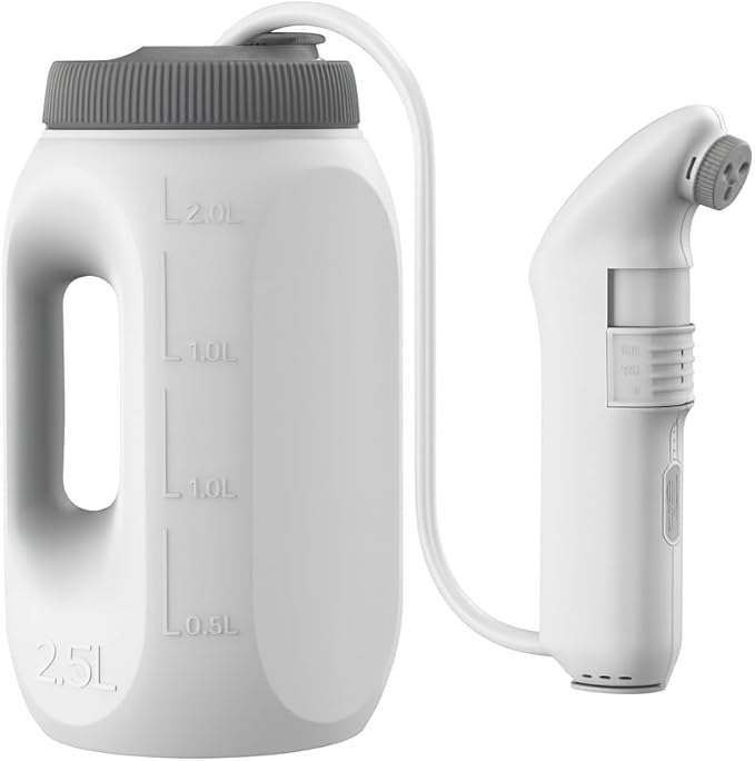 Portable Bidet for Travel – Electric High Pressure Rechargeable Bidet for Women & Men | 2.5L Bottle | 1300ML/Min Flow | USB-C | 1600mAh Battery | USA Brand – Spray Mate Jumbo (White)