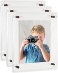 ArtToFrames 8x12 Inch Double Panel Floating Acrylic Picture Frame (Full Frame is 12x16) comes with Black Standoff Hardware, Made in the USA, 3 Pack