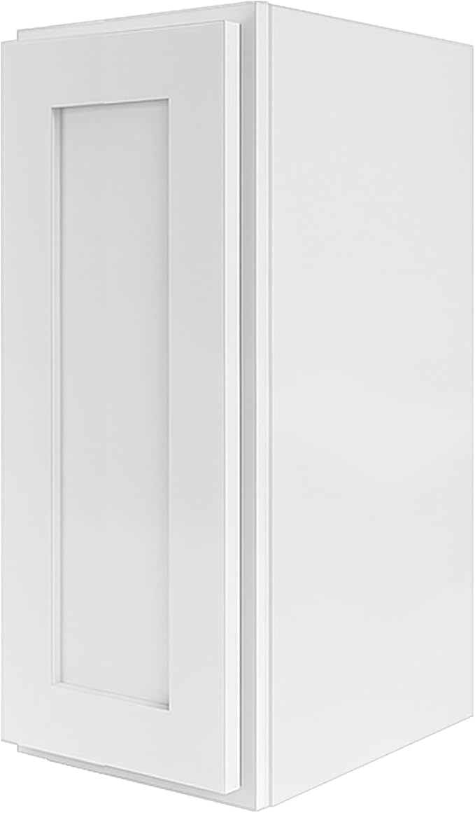 Wall Kitchen Cabinets, RTA Cabinets, White Shaker Cabinet, Wall Mounted, RTA Upper Cabinet, Modern for Kitchen and Bathroom with Door (White, 12" W x 36" H x 12" D)
