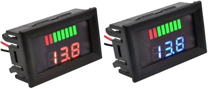 Battery Charge Level Indicator Universal Car Battery Capacity Meter Tester Checker 12V-60V Blue Car Battery Tester Motorcycle Battery Checker Battery Fuel Gauge Indicator Battery Capacity Meter Teste