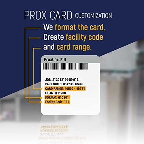 Custom Programmed Door Access Cards Prox - Compatilbe with 26 bit H10301 Format HID 1386 ISOProx II (200)