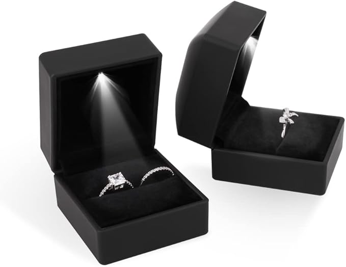 iSuperb® Ring Box Black Jewelry Case Organizer - Image 3