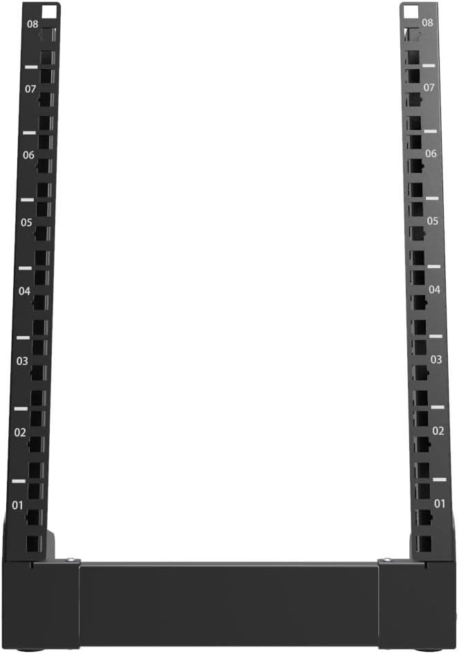 QiaoYoubang 8U Small Desktop Network Rack, 10 inch Mini Open Frame Desktop Cabinet for 10 inch Network, Servers, Audio, Video and Studio Equipment Free Standing Home Office Rack (8U)