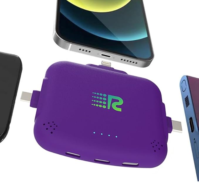 Rush Charge Universal COMET Portable Power Bank – 3200mah, 2.1A High-Speed Fast Charging - Apple Lightning, Type C, Micro-USB Charges 3 Devices at a Time Pre-Charged Compatible with iPhone 17 16 15 14