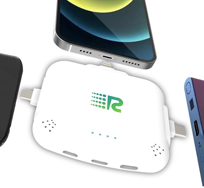 Rush Charge Universal COMET Portable Power Bank – 3200mah, 2.1A High-Speed Fast Charging - Apple Lightning, Type C, Micro-USB Charges 3 Devices at a Time Pre-Charged Compatible with iPhone 17 16 15 14