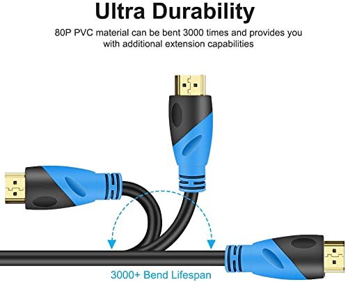 4K HDMI 75 FT Cable (HDMI 2.0,18Gbps) Ultra High Speed Gold Plated Connectors,Ethernet HDMI Cord, 4K@60HZ 2K 1080P 3D ARC Compatible with UHD TV Monitor Laptop Xbox PS4/PS5 ect(23m)