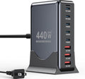 BODSEIEOU USB C Charger Block 440W Charging Station Hub,8 Port GaN III Fast Charging Brick with 5ft Extension Cord,PD PPS 100W Laptop Power Adapter for MacBook Pro/Air,iPhone 17/16,Samsung Galaxy,Dell