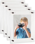 ArtToFrames 17x25 Inch Double Panel Floating Acrylic Picture Frame (Full Frame is 21x29) comes with Black Standoff Hardware, Made in the USA, 4 Pack