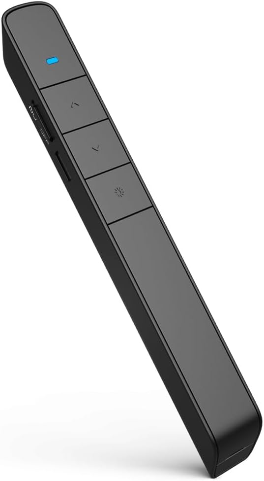 N75 Rechargeable Presentation Clicker, PowerPoint Clicker for Presentation, Long Range Wireless Presentation Remote, PowerPoint Clicker Slide Advancer for Computer, Laptop, Keynote, Red Light