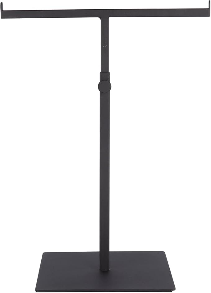 Polmart Countertop Adjustable T-Bar Display Stand Stand for Handbags, Wreaths, Hats, Scarves, Jewelry & Crafts，Wear-resistant, quiet and sturdy metal base – Black