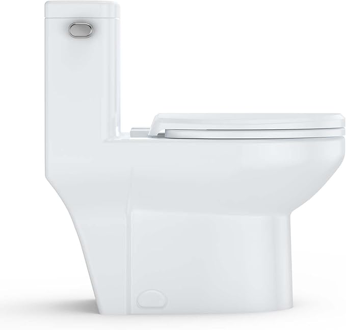 One Piece Toilet - Elongated Ceramic Design, Soft Closing PP Toilet Cover, Easy Clean Surface, Water Efficient Flush, Compact Durable Build