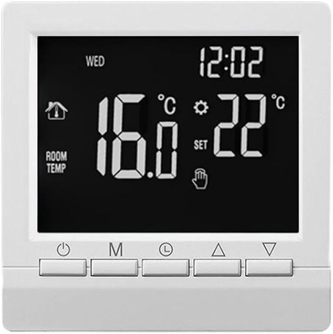 Wired Digital Room Thermostat With LCD Display Temperature Controller Programmable 5+2, 6+1, 7 Day Modes Boiler Temperature Controller Lock And Anti Freeze Features