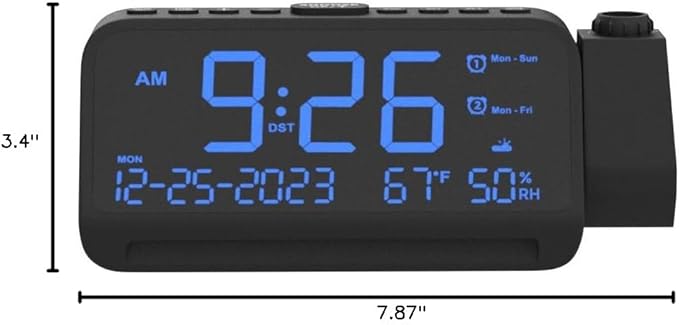 Mesqool Projection Alarm Clock for Bedroom Ceiling, Digital Clock Projector - Image 10