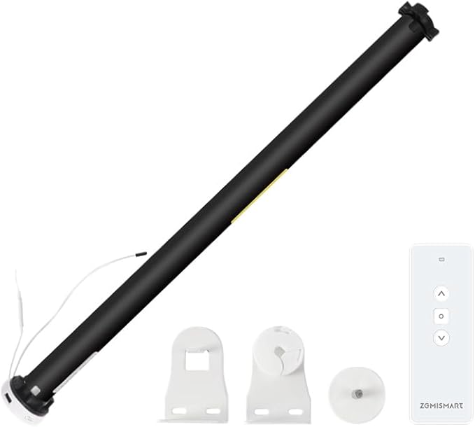 Blindsmart Rechargeable Tuya Zigbee Roller Blinds Motor for 38mm Tube, Motorized Window Shades Automatic Blinds Curtain Opener APP Control, Zigbee Hub Required (with 1-Channel Remote)