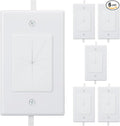 Kebulldola 1 Gang Cable Wall Plate Pass Through with Low Voltage Mounting Bracket, in Wall Grommet Kit Built in Flexible Rubber Passthrough for Low-Voltage Cable Easy Install, 6 Pack White