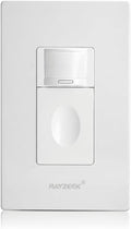 RAYZEEK Motion Sensor Light Switch, No Neutral Wire Required, No Ground Wire Needed,5A,Single Pole, Occupancy&Vacancy&Manual On/Off Override Motion Sensor Activated Wall Switch,PC Fireproof