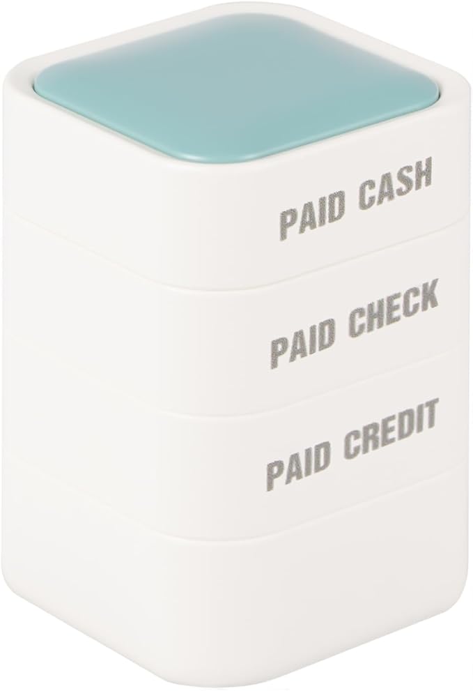 3-in-1 Paid Cash/Paid Check/Paid Credit Stamps in Full for Office, Pre Inked & Self Inking Rubber Finance Stamp Hand for Efficient Bookkeeping, Ordering, Accounting Work Business Management