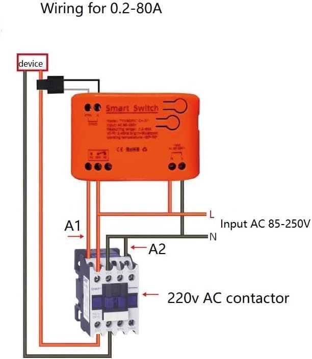Tuya app WiFi Smart Energy Monitor, Single Phase Clamp Electricity Meter with 1 * 80ACT Current Transformer, Remote Monitor Meter Real-Time Electricity
