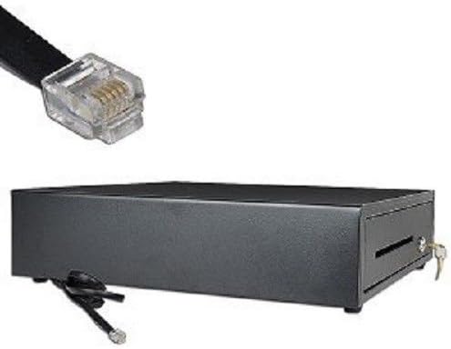 EOM-POS Heavy Duty Cash Register Drawer + Thermal Receipt Printer (80mm) + Barcode Scanner (Cordless) [Black] -for Windows Systems Only