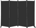 MAYOLIAH 4 Panel Room Divider Screen 6Ft Tall Foldable Privacy Dividers Indoor Wall Partition Room Separator Black