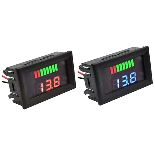 Battery Charge Level Indicator Car Battery Capacity Meter Tester Checker 12V-60V Blue Motorcycle Checker Auto Tester Fuel Gauge Indicator