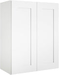 Wall Kitchen Cabinets, RTA Cabinets, White Shaker Cabinet, Wall Mounted, RTA Upper Cabinet, Modern for Kitchen and Bathroom with Door, 2 Adjustable Shelves (White, 24" W x 30" H x 12" D)
