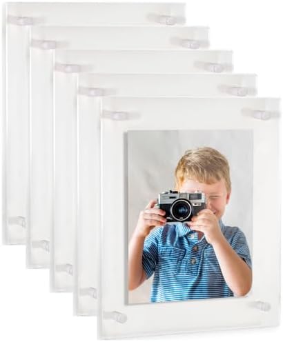 ArtToFrames 22x36 Inch Double Panel Floating Acrylic Picture Frame (Full Frame is 26x40) comes with White Standoff Hardware, Made in the USA, 5 Pack