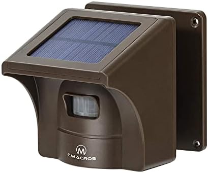 eMACROS Single Solar Sensor Incompatible with Pre-2022 Versions— 1/2 Mile Long Range Motion Sensor for Long Driveways, Homes & Large Properties, Outdoor Weatherproof Security Alert System