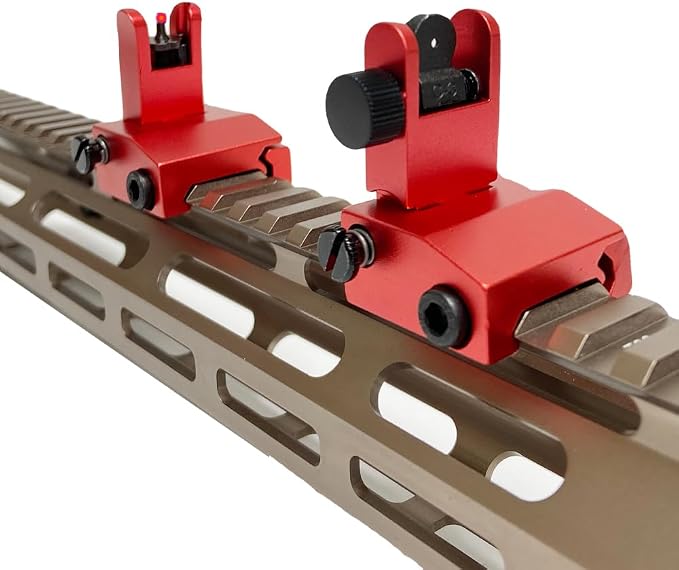 Fiber Optic Flip Up Iron Sights Picatinny Rail Mounted Front and Rear Backup - Image 5