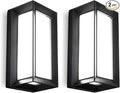 ledmo Outdoor Wall Lights 1800Lm Modern Outdoor Porch Light 6000K Bright Lighting Black Exterior Lighting Fixture Waterproof Christmas Fixture for House,Patio,Garage,Backyard，Hallway (2 Pack)