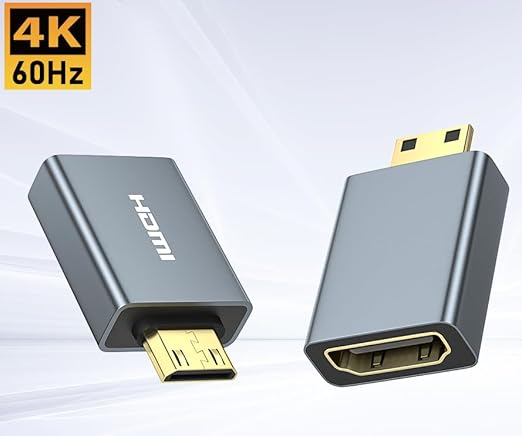 Vay Forwarg mini HDMI to HDMI 2.0 Adapter Cables, high-Definition 4K60Hz, Aluminum Alloy Shell, Gold-Plated Plug, Suitable for Tablets, EOS 5D Mark IV Cameras, laptops
