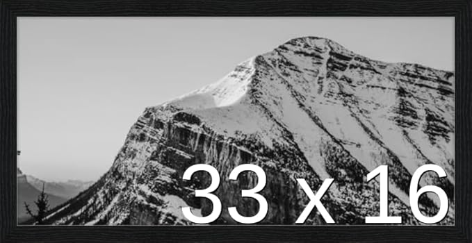 Frame It Easy 33 x 16 Black Grain Wood Frame (Derby)
