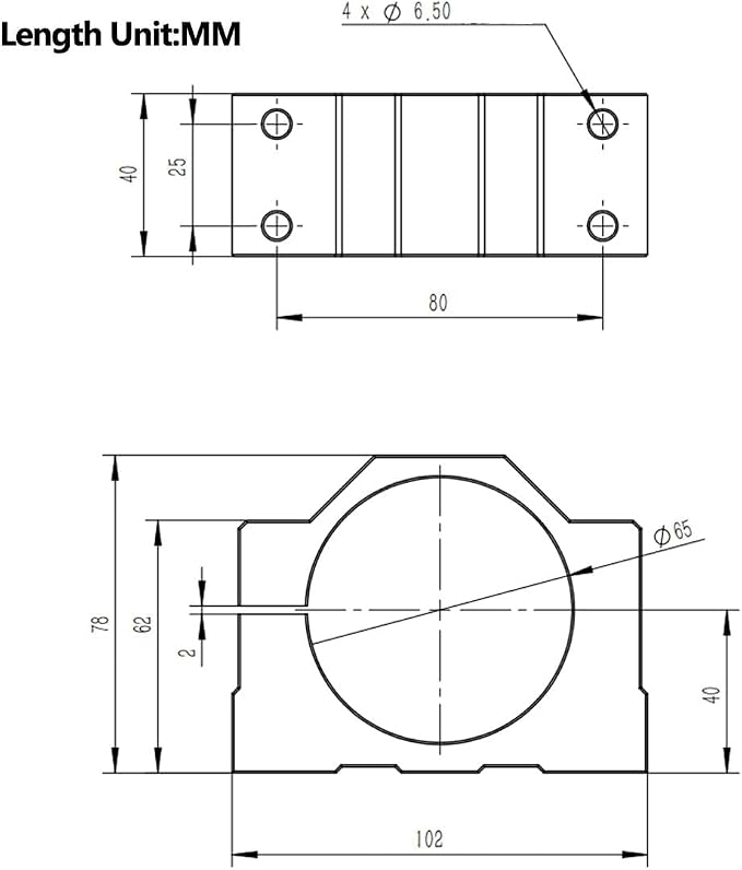 65mm CNC Spindle clamp Motor Bracket - Image 2