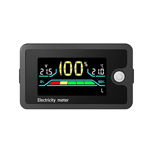 Elnwnnkc Voltmeter, 8-100V Electricity Monitors Digital Voltage Testers, Car Charging Levels Indicators Batteries Power Indicators Power Meter Display