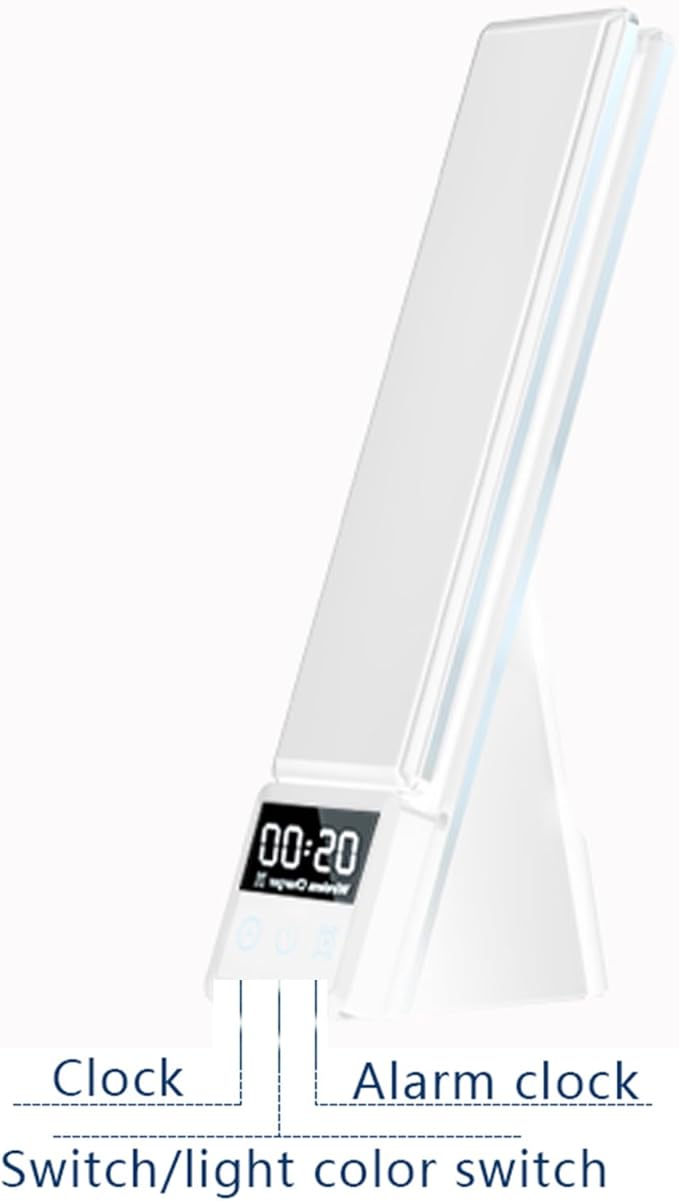 FJHBL Multifunctional Desk Lamp Wireless Charger with LED Display, Digital Clock, Alarm, and Tri-Color Lighting. Compatible with All Major Qi-Enabled Phones, Watches, and Earbuds,N61(White).