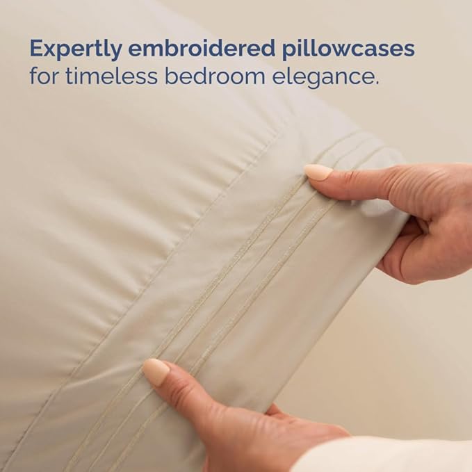 Split Head King Sheets Set - Top Split King Sheets for Adjustable Beds, Easy-Fit Split Head King Mattress - Flex Split Top King Sheets, Easy-Fit, Breathable, Deep Pocket Split King Sheets Set - Wheat