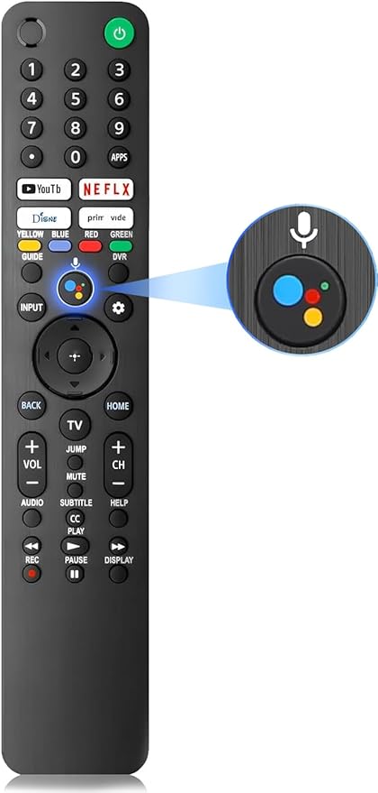 Replacement Voice Remote for Sony TV, for SonyBravia Smart TV with Voice Control, Compatible with Sony Bravia XR/XBR/KD Series 4K/ 8K LED OLED Google/Android Smart TVs