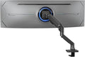 Heavy Duty Monitor Arm Aluminum Single Gas Spring Monitor Arm Suit for Flat/Ultrawide/Cruved Screen 34-49 inch and New 57 inches Screen Weight Capacity up to 44lbs，Black
