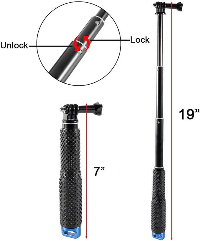 Selfie Stick Extendable Hand Grip Handheld Monopod Aluminum Telescopic Pole - Image 3