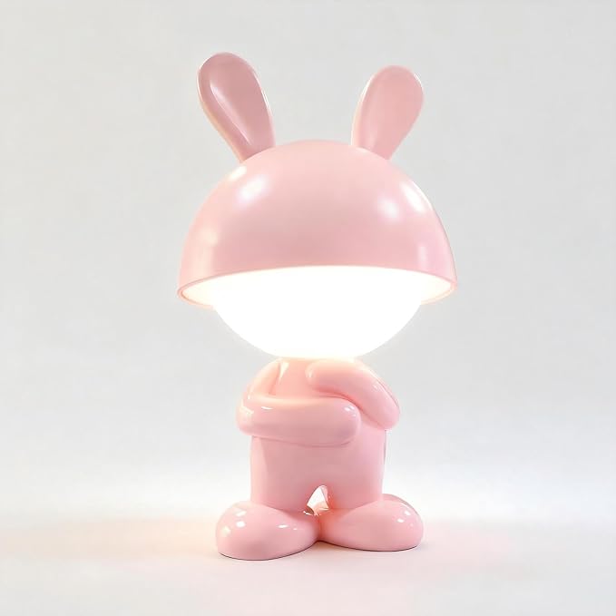 ShonlPin Night Light for Kids,Rechargeable Table Lamp,Touch Lamps for Nightstand,Dimmable,Breastfeeding,Nursery,Sleep Aid,Pink Bunny Decor Gifts Stuff for Baby Toddler Boys Girls Christmas Birthday