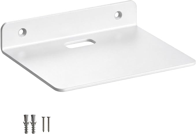 6 Inch White Floating Wall Shelf, Rustproof Aluminum Alloy Wall Mounted Storage by YUjieSTC
