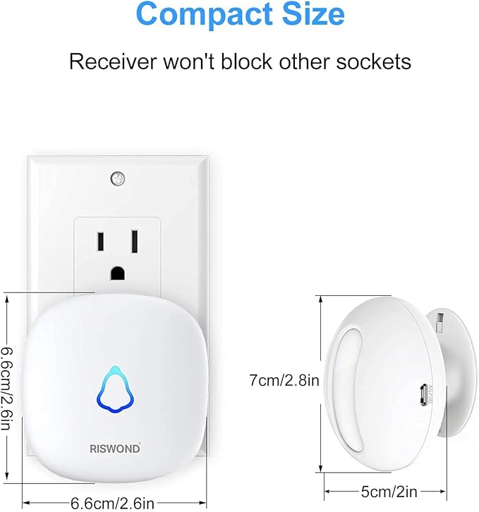 Wireless Motion Sensor Door Chime: Business Entry Doorbell Indoor Motion Detector Alarm Buzzer Store Entrance Alert Bell (1000Ft Range, 32 Tunes, 5 Level Volume) 1 sensors 2 Receiver